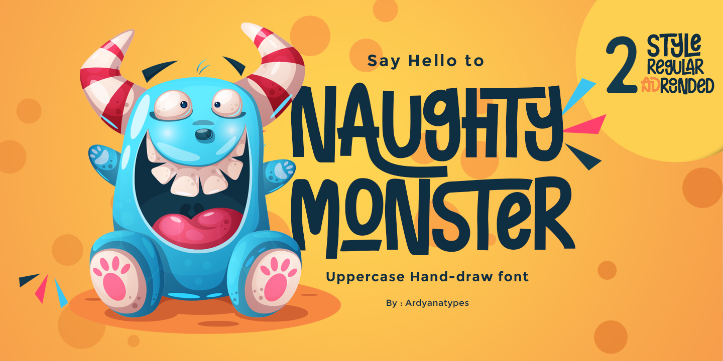 Пример шрифта Naughty Monster